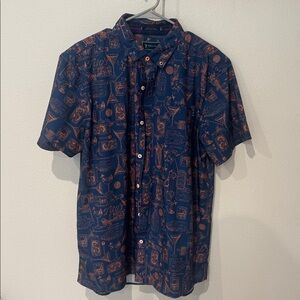 Tito’s Bill Murray Golf Blue and Orange Graphic Button-Up Shirt